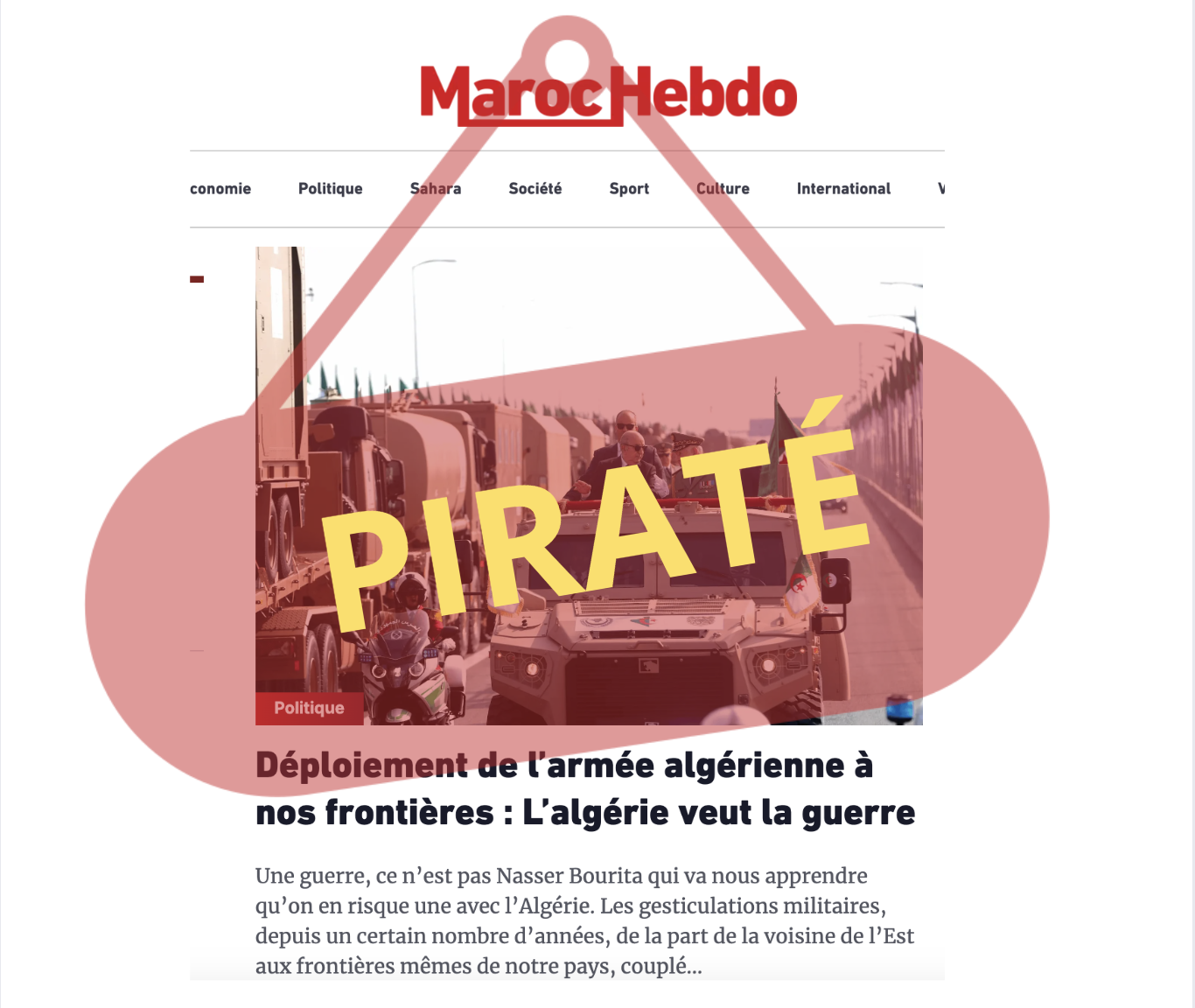 Maroc Hebdo à nouveau victime d'une cyberattaque attribuée à l'Algérie